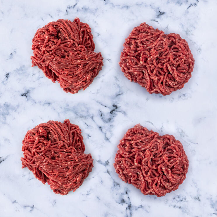 minced heritage beef bundle displayed on marble 