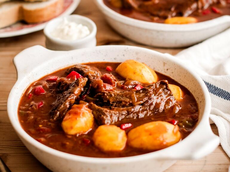 cooked beef goulash