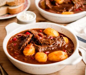 cooked beef goulash