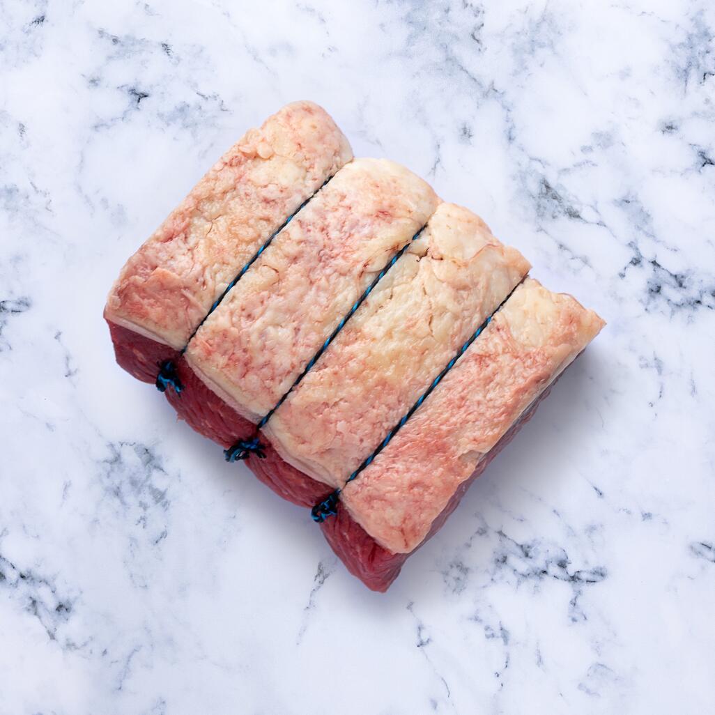  sirloin joint on marble background