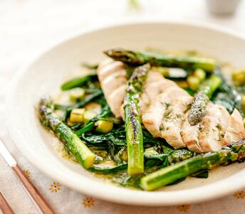 butter chicken with asparagus 