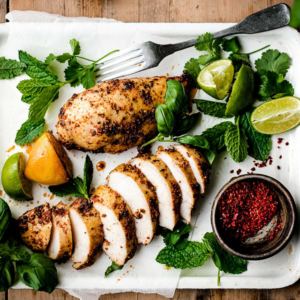 fennel & lemon spiced chicken breast cooked