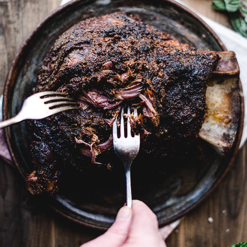 lamb shoulder cooked