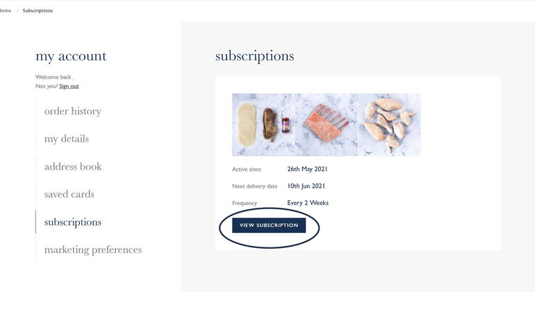 subscription item verification page 