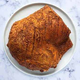 lamb shoulder shawarma on marble background 