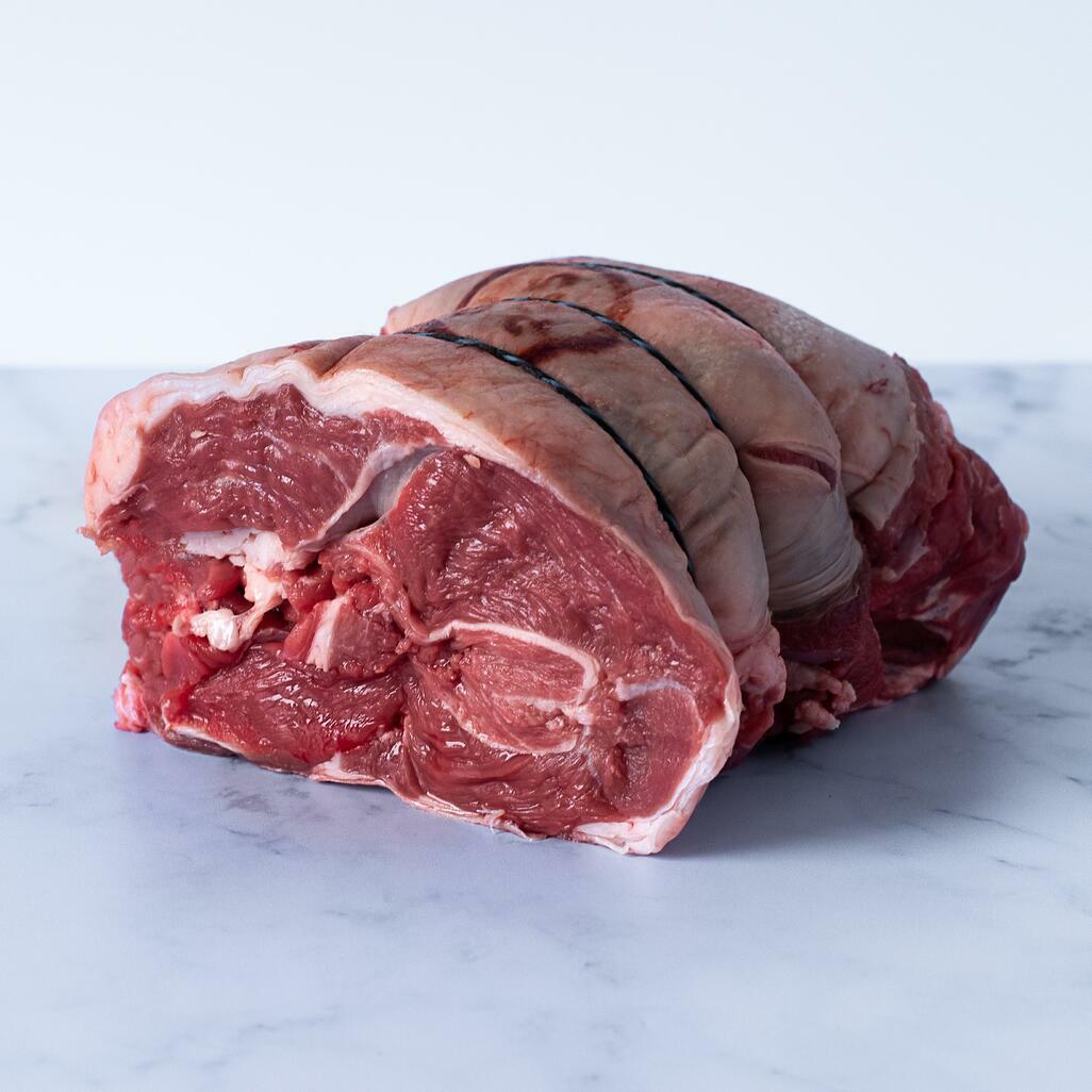 lamb leg roll on marble background