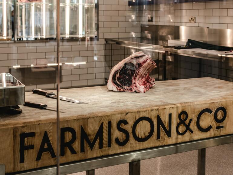 steak on counter in cut 