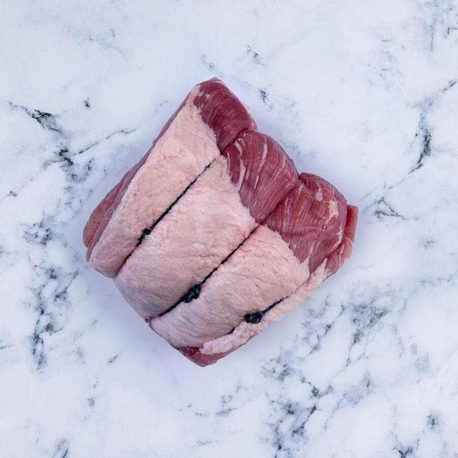 chopped beef on marble background 