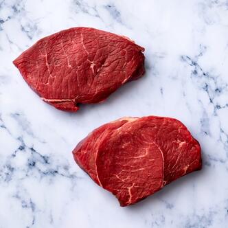 Braising Steak on marble background