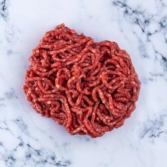 minced lamb on marble background