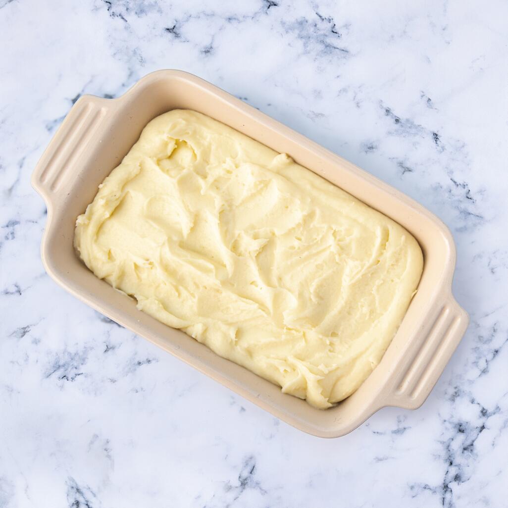 luxury mashed potatoes on marble 