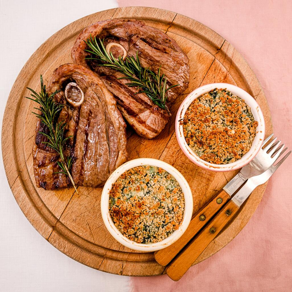 cooked lamb gigot steak