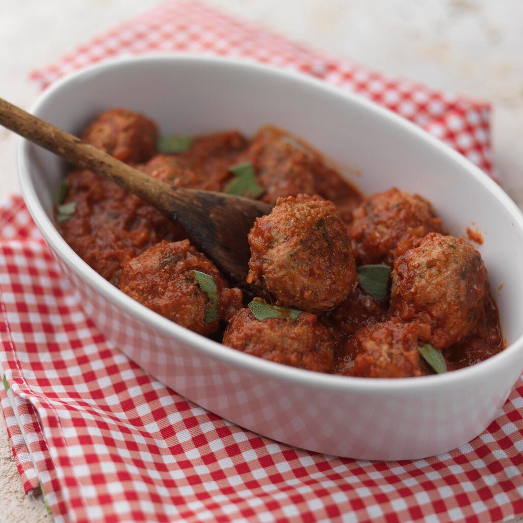 pork mince cooked into meatballs 