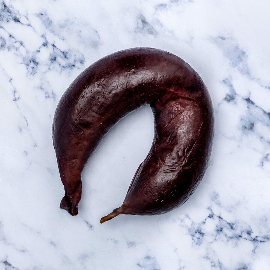 black pudding on marble background