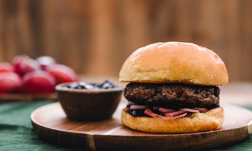 venison burger cooked 