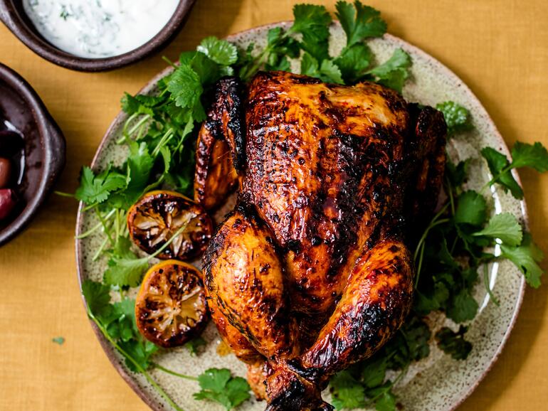 cooked harissa roasted chicken