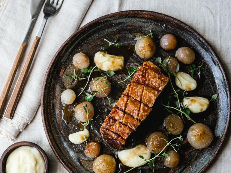 Cooked Traditional Roast Belly Pork