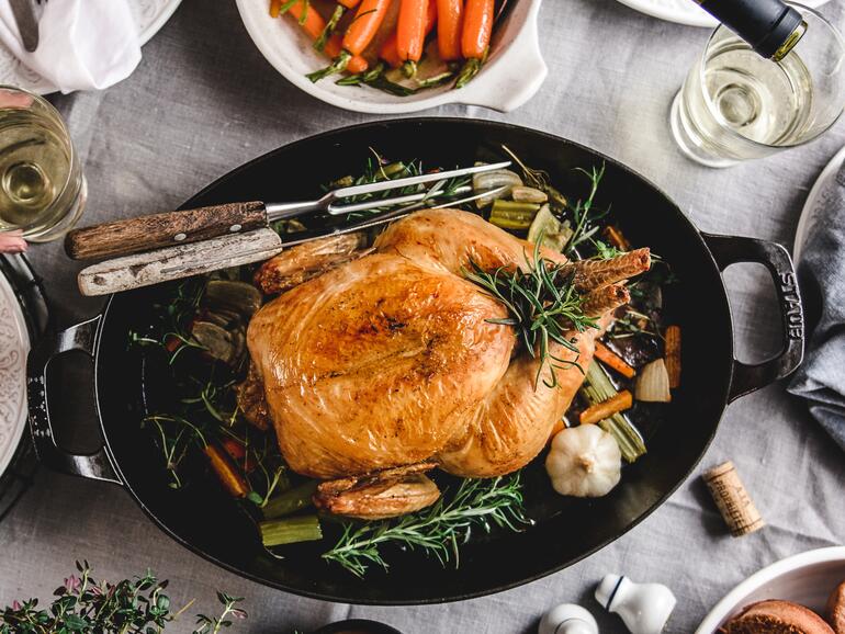 Photograph of How To Cook The Free Range Brined Roast Chicken with Yorkshire Puddings and Gravy