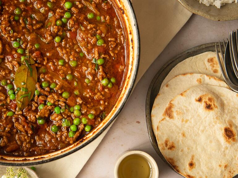 lamb keema cooked