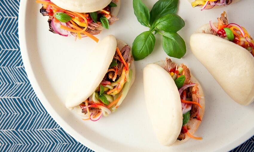 cooked hirata steamed buns with stuffings