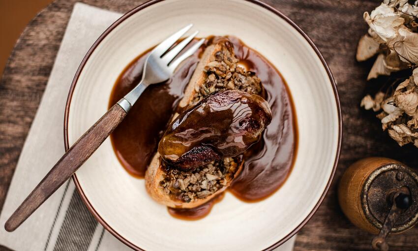 cooked grouse breasts on toast