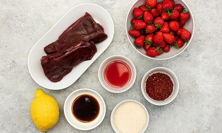 aleppo peppered strawberry relish with grilled steak recipe ingredients