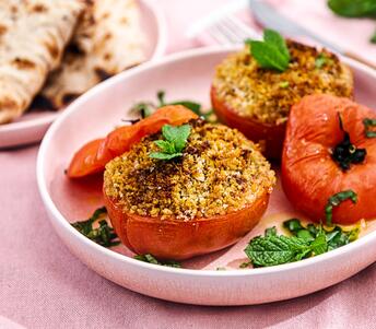 stuffed vine tomatoes with arabica spiced lamb