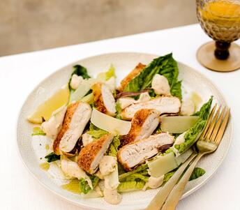 cooked chicken breast Caesar salad