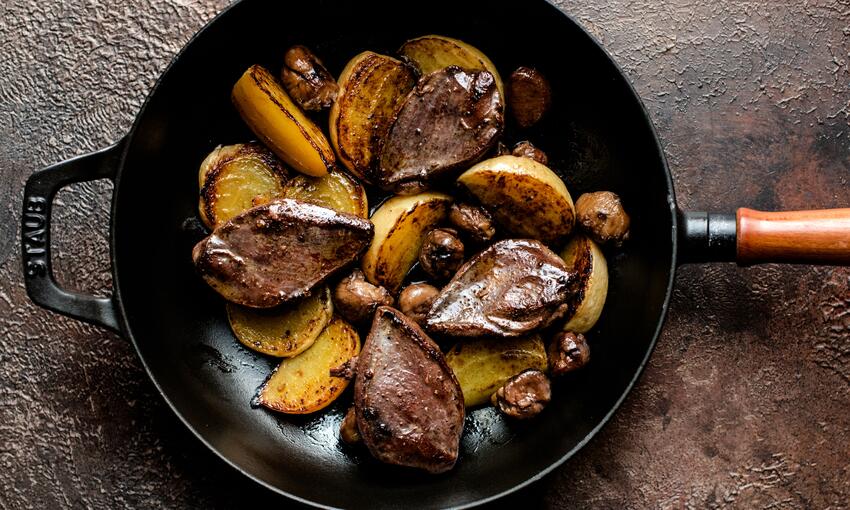 wood pigeon with golden beets, chestnut and cranberry balsamic cooked