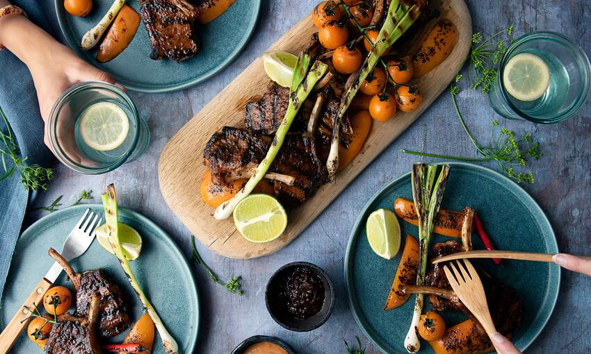 mexican grilled lamb cutlets with chipotle mayo cooked