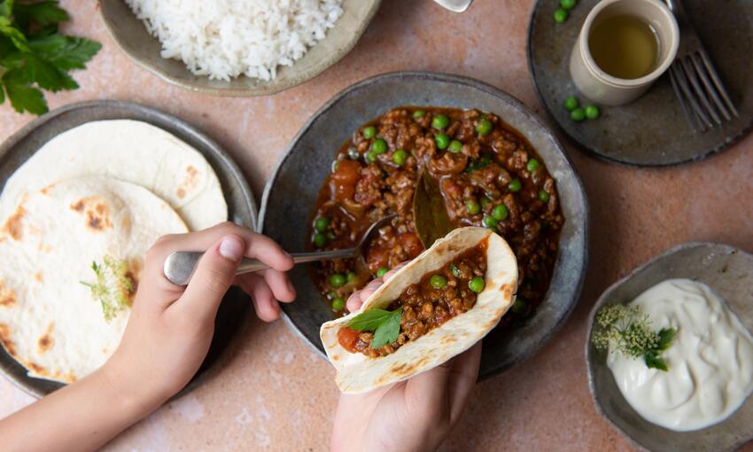 lamb keema cooked