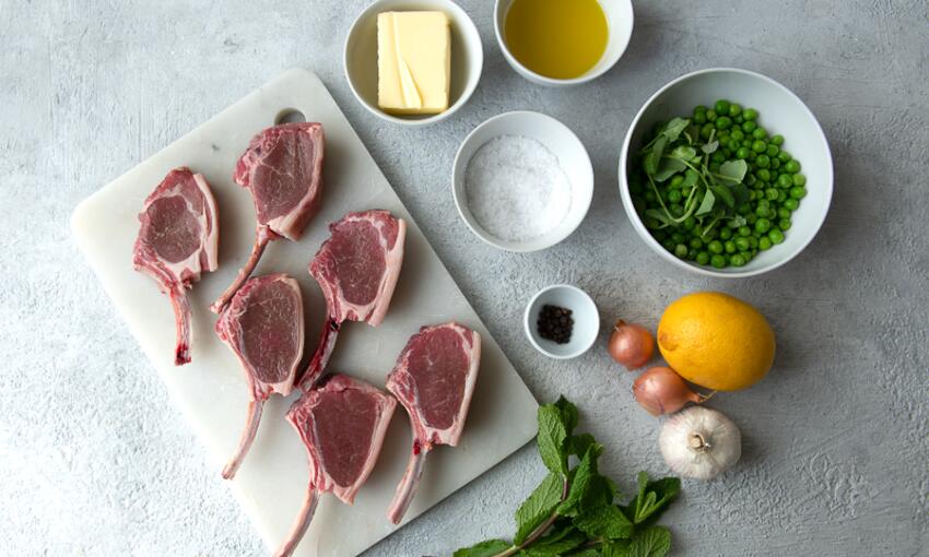 lamb cutlets with peas and mint recipe ingredients