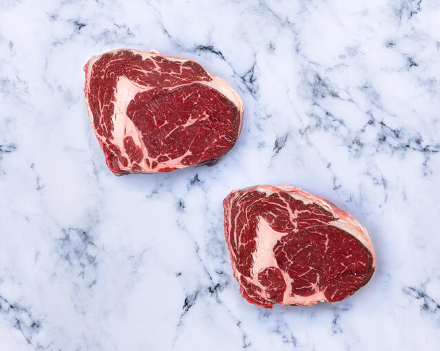 ribeye steak on marble 