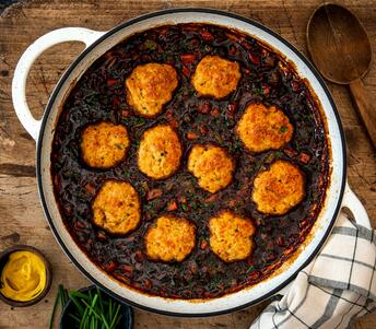 cooked beef mince and dumplings 