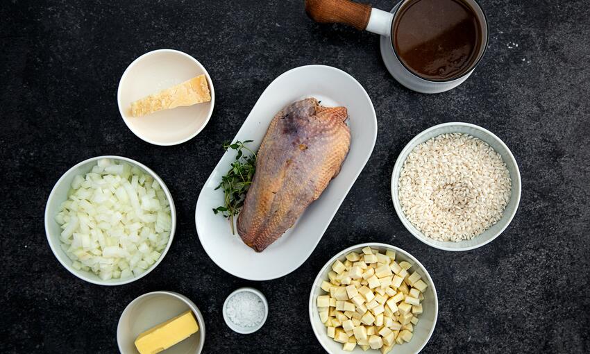 wild pheasant & parsnip risotto recipe ingredients