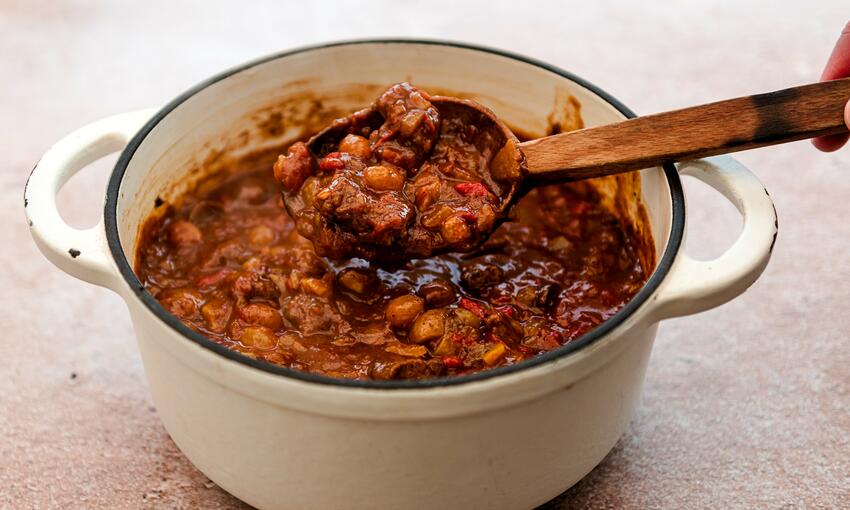 cooked venison tagine with chestnuts