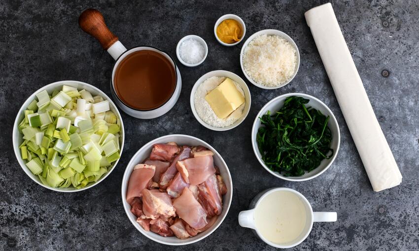 chicken leek and spinach pie ingredients 