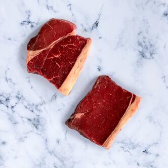 rump steak on marble background