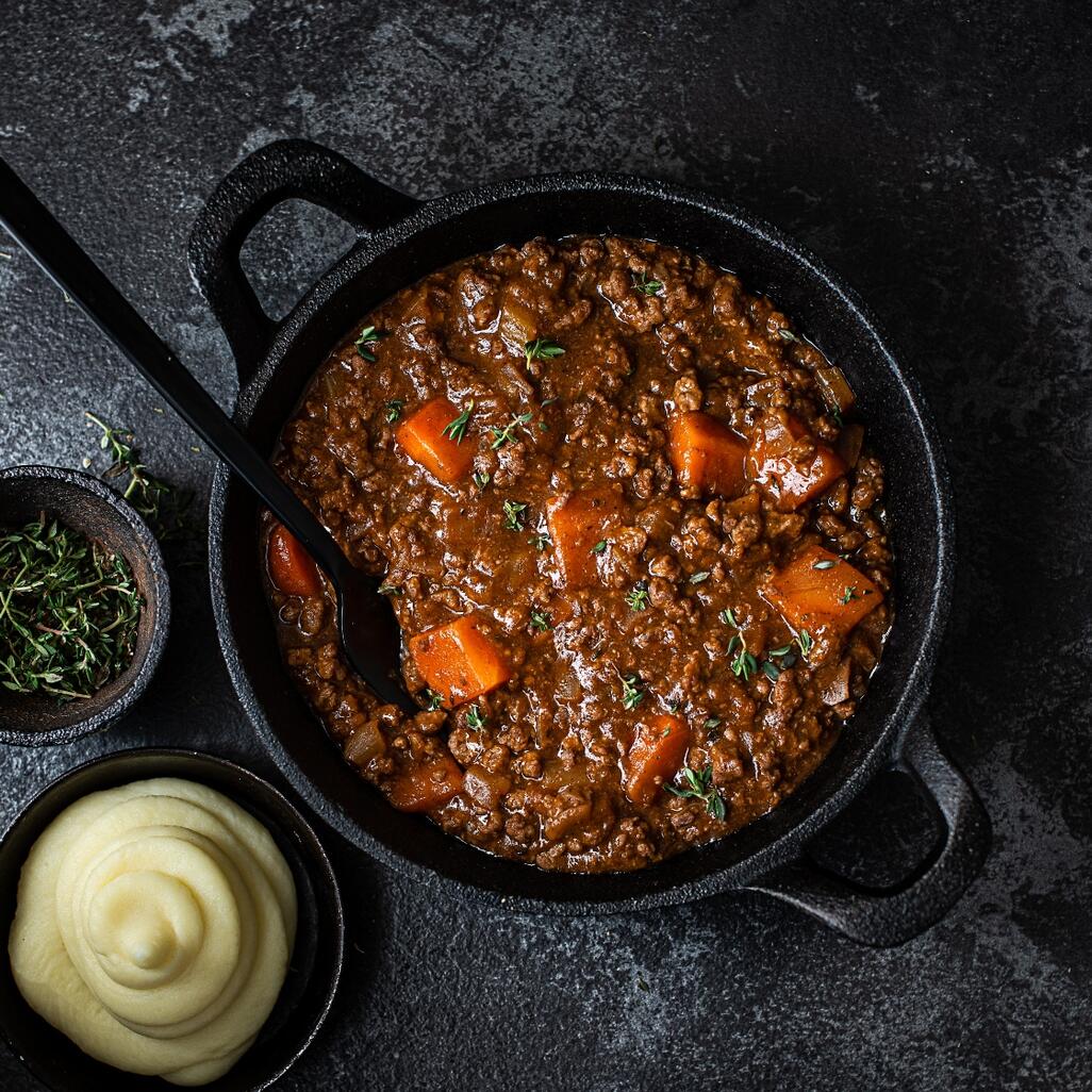 minced heritage beef cooked