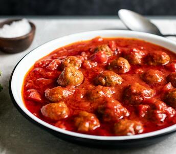 lamb kofta meatballs in tomato ragu